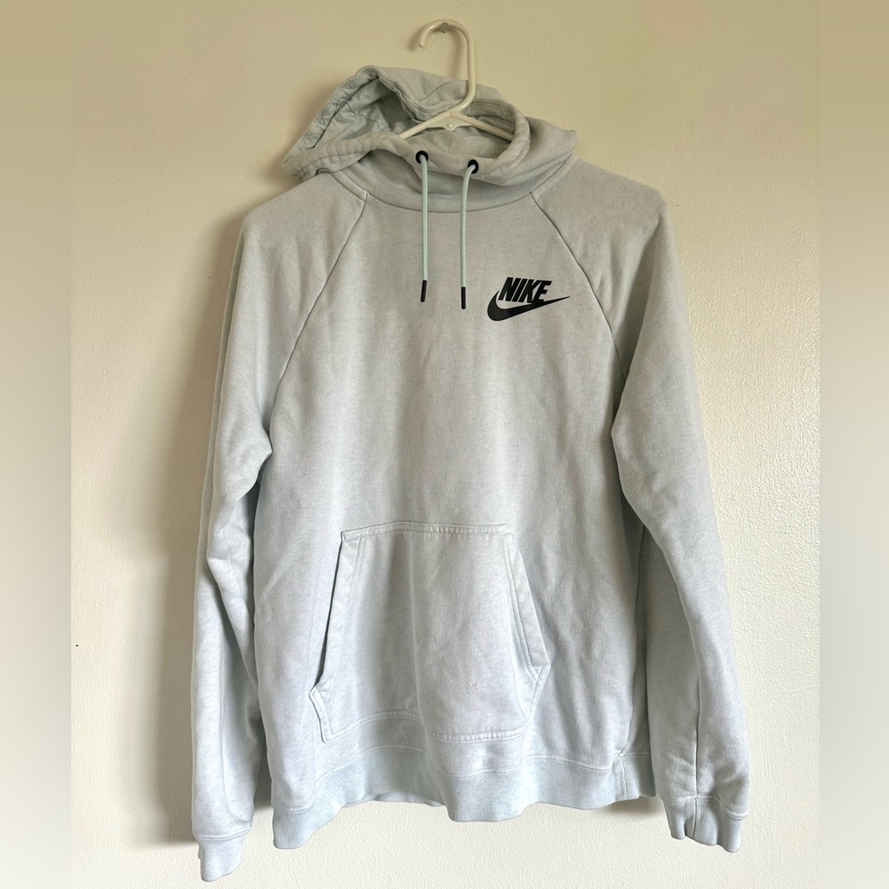 Nike Cotton Blend Hoodie Light Blue Size Medium